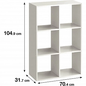 Стеллаж SPACEO KUB 6 секций 70x104x31.5 см ЛДСП цвет белый